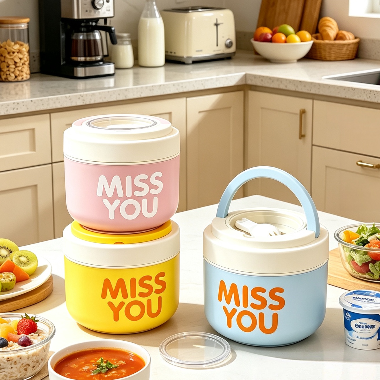 Stainless Bento Box - 304 Paslanmaz Çelik Yalıtımlı Kahvaltı Kabı,