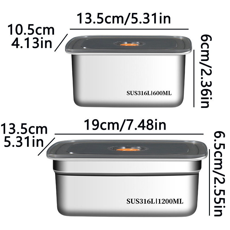 Stainless Bento Box - Gıda Sınıfı 316 Paslanmaz Çelik Taze